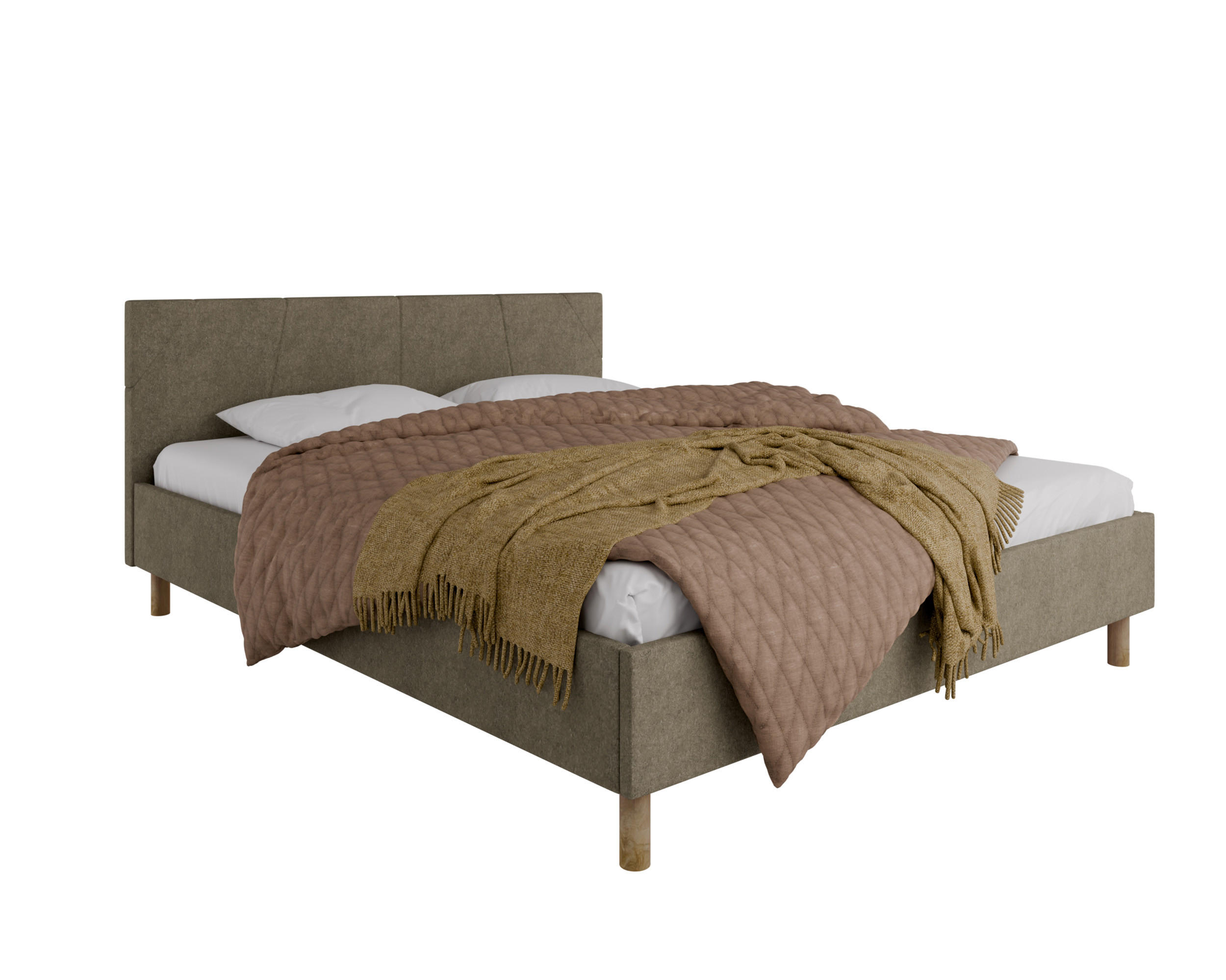 POLSTERBETT ALMORE 160x200cm Federkernmatratze ELDAR (18cm), cappuccino - Cappuccino, Holz (160/200cm) - Homesy