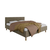 POLSTERBETT ALMORE 160x200cm Elegantes Polsterbett für modernen Wohnstil , 7-Zonen-Taschenfederkernmatratze mit kokos ARLAN (21 cm), cappuccino - Cappuccino, Holz (160/200cm) - Homesy