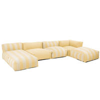 GARTENSOFA mit 5 Sitzplätzen, Hellgelb - Gelb, Textil - Oviala