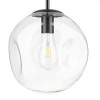 PENDELLEUCHTE Rome Lava - Transparent/Schwarz, Glas/Metall (25/25/118cm) - kiki design