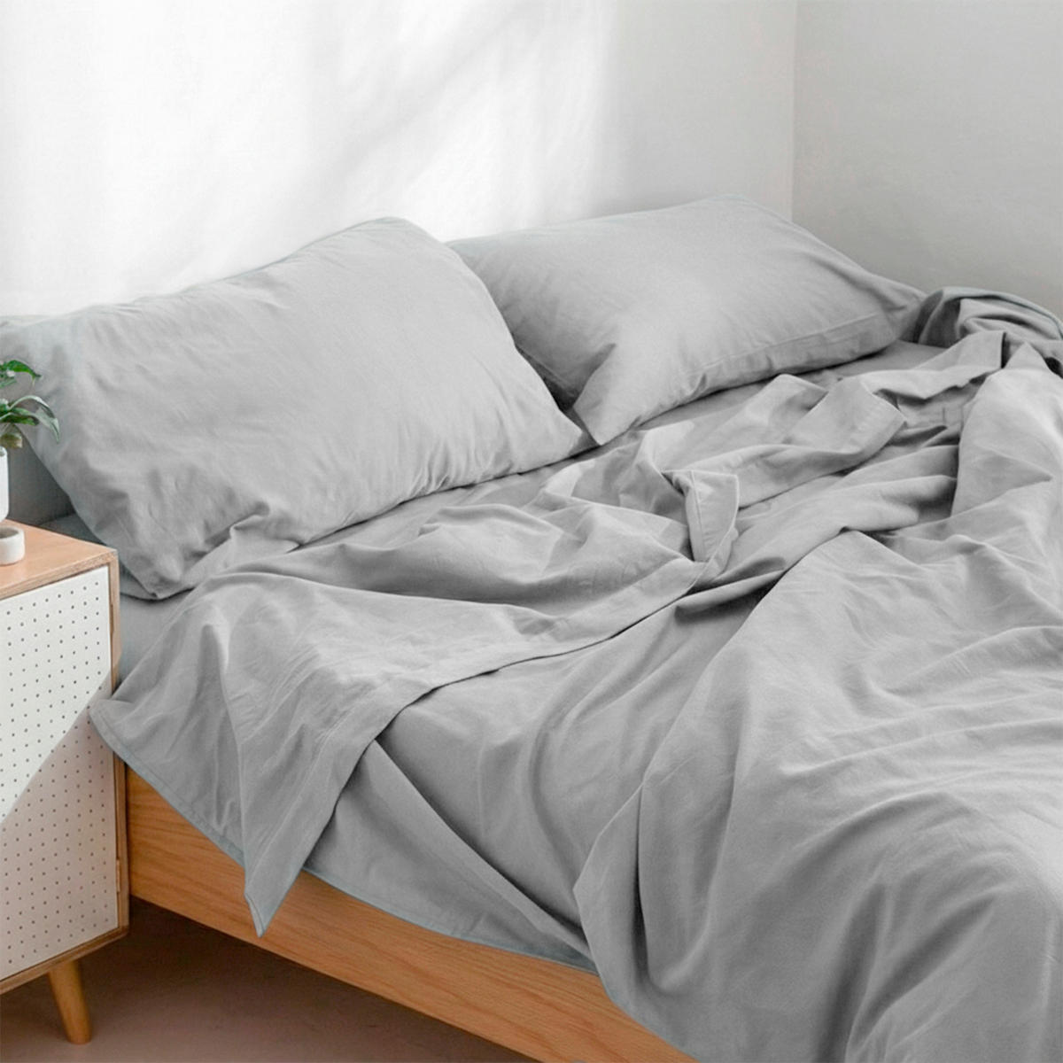 OBERBETTLAKEN basic 240x270 cm grau - Grau, Textil (240/270cm) - Happy Friday