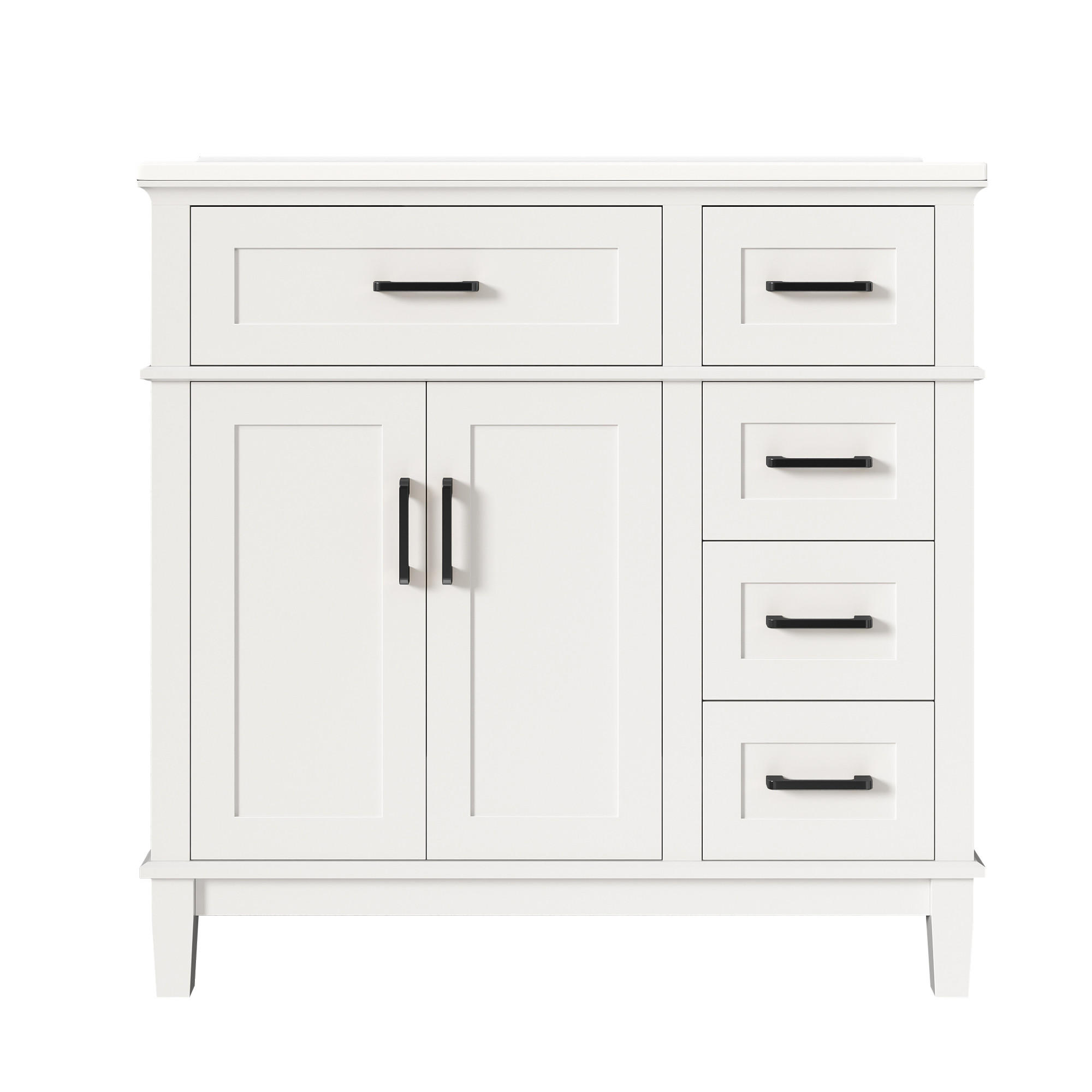 BADEZIMMERSCHRANK Weiß 90/46/87 cm - Weiß, Holz (90/87/46cm) - PANGIVO