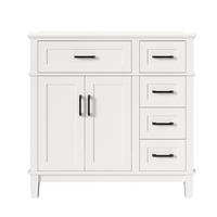 BADEZIMMERSCHRANK Weiß 90/46/87 cm - Weiß, Holz (90/87/46cm) - PANGIVO