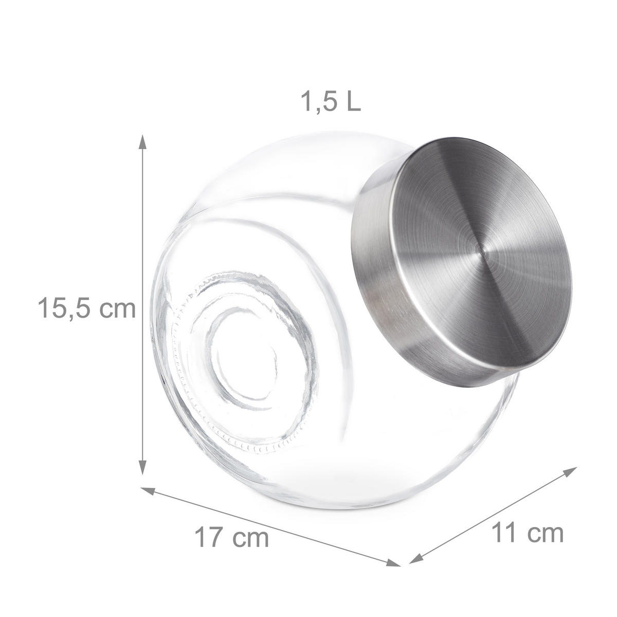 2xBONBONGLÄSER - Transparent, Glas/Kunststoff (16/16/11cm) - Relaxdays