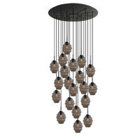 GALERIELEUCHTE Echos 20-flammig Rauch Ø 18cm - Anthrazit/Schwarz, Glas (18/18/20cm) - s.luce