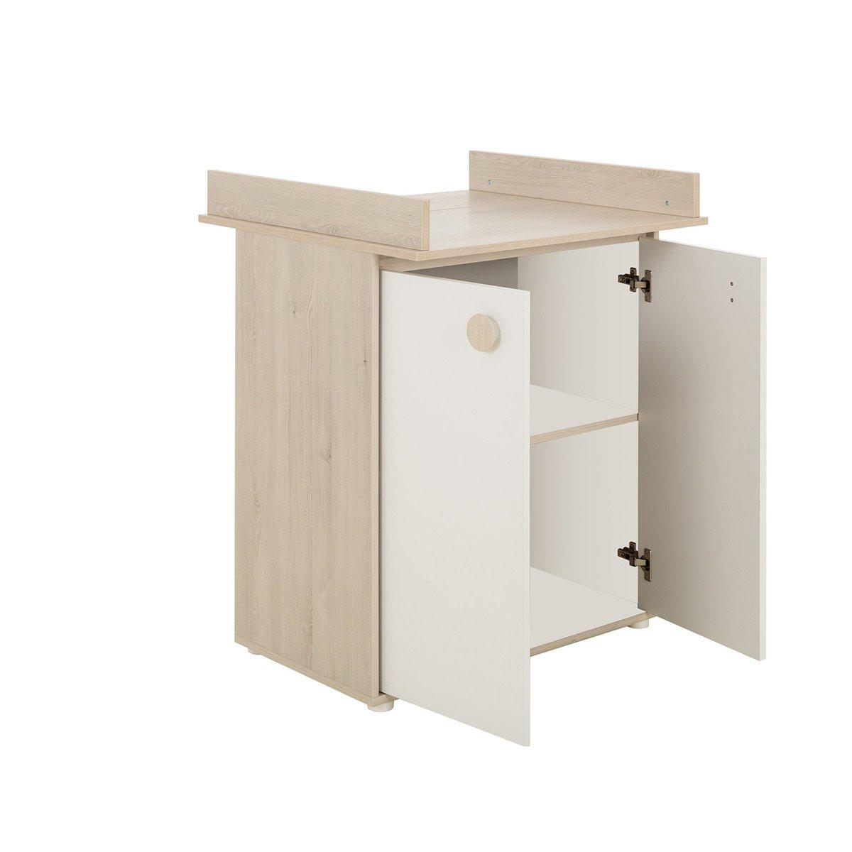 WICKELKOMMODE mit Wickelaufsatz Felix - Französische Herstellung - 77/70/96 cm - Apfelbaumfarben, Holzwerkstoff (70/96/77cm) - Calicosy