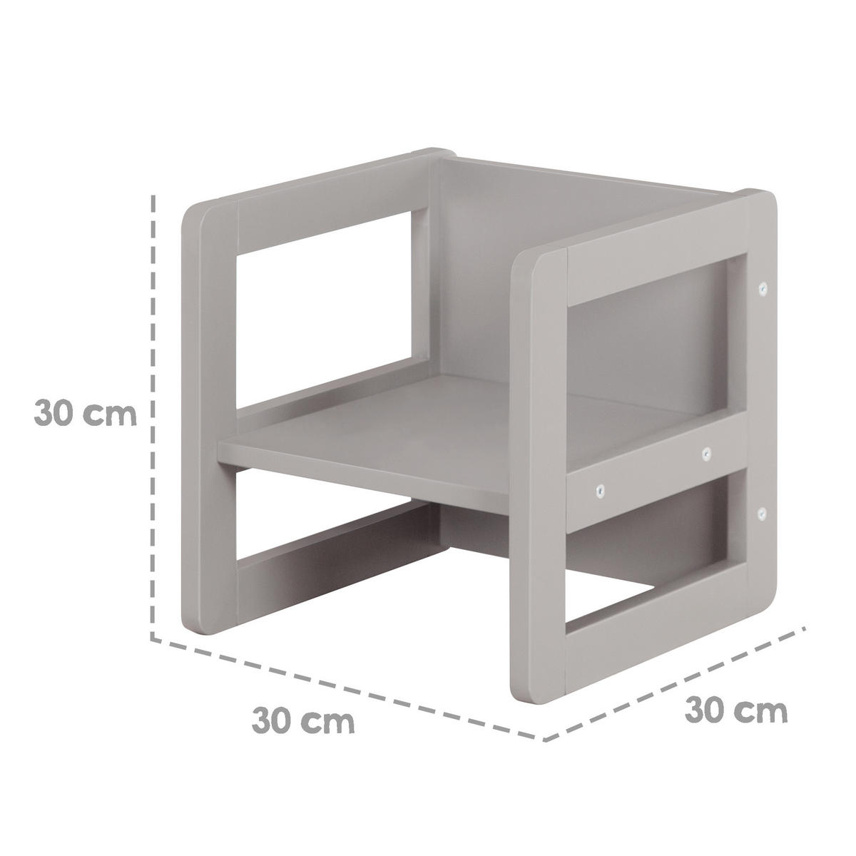 KINDERSITZGRUPPE 3in1 - Grau, Holzwerkstoff (61/30/44cm) - Roba