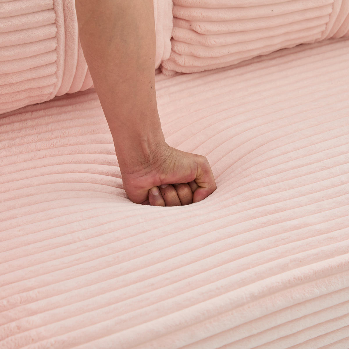 SCHLAFSOFA 2-in-1 mit Hocker, 2 Kissen und Becherhalter, DE-42913, Rosa - Pink, Textil (133/64/87cm) - ComfortXL