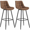 BARHOCKER 2er Set Samt braun - Schwarz/Braun, Textil/Metall (47/106/52cm) - CLP