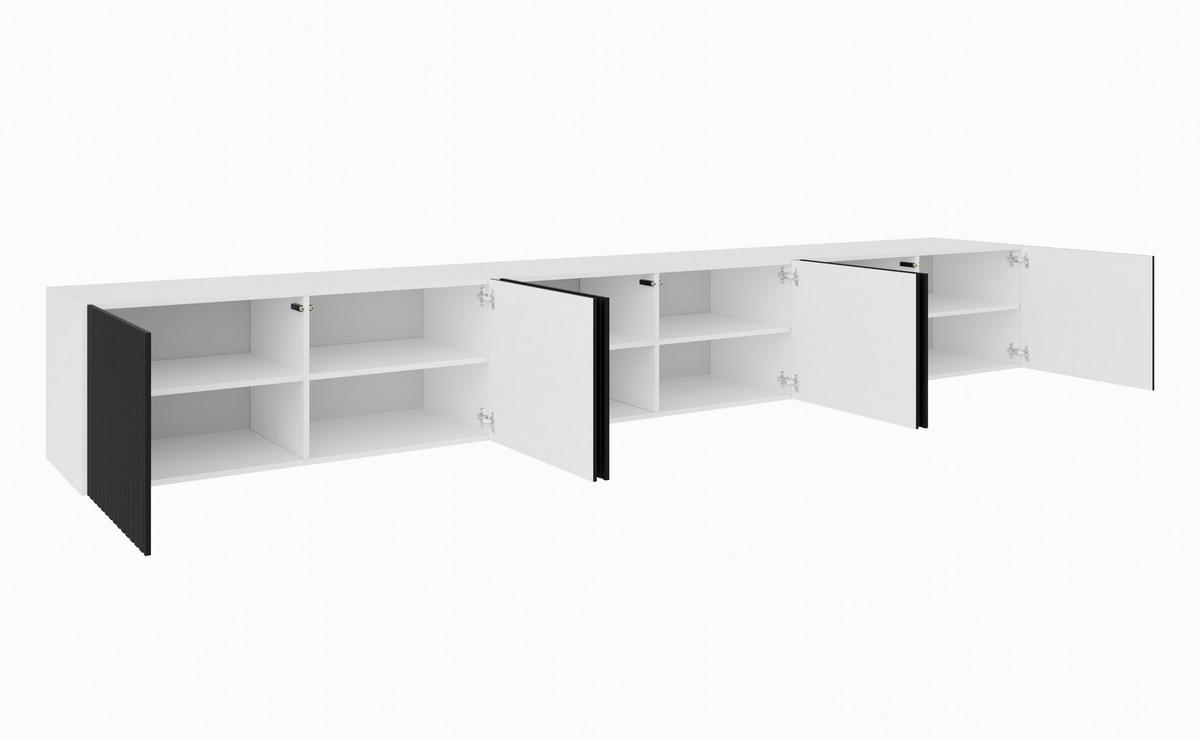 TV-SCHRANK MIO - Schwarz/Weiß, Holzwerkstoff (200/41/40cm) - Meblini