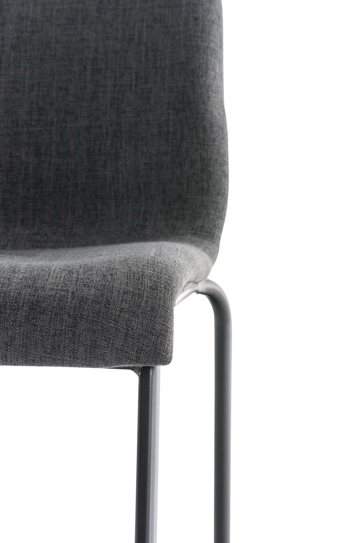 BARHOCKER Tenar Stoff Hellgrau Schwarz - Hellgrau, Textil (43/100/48cm) - DELUKE