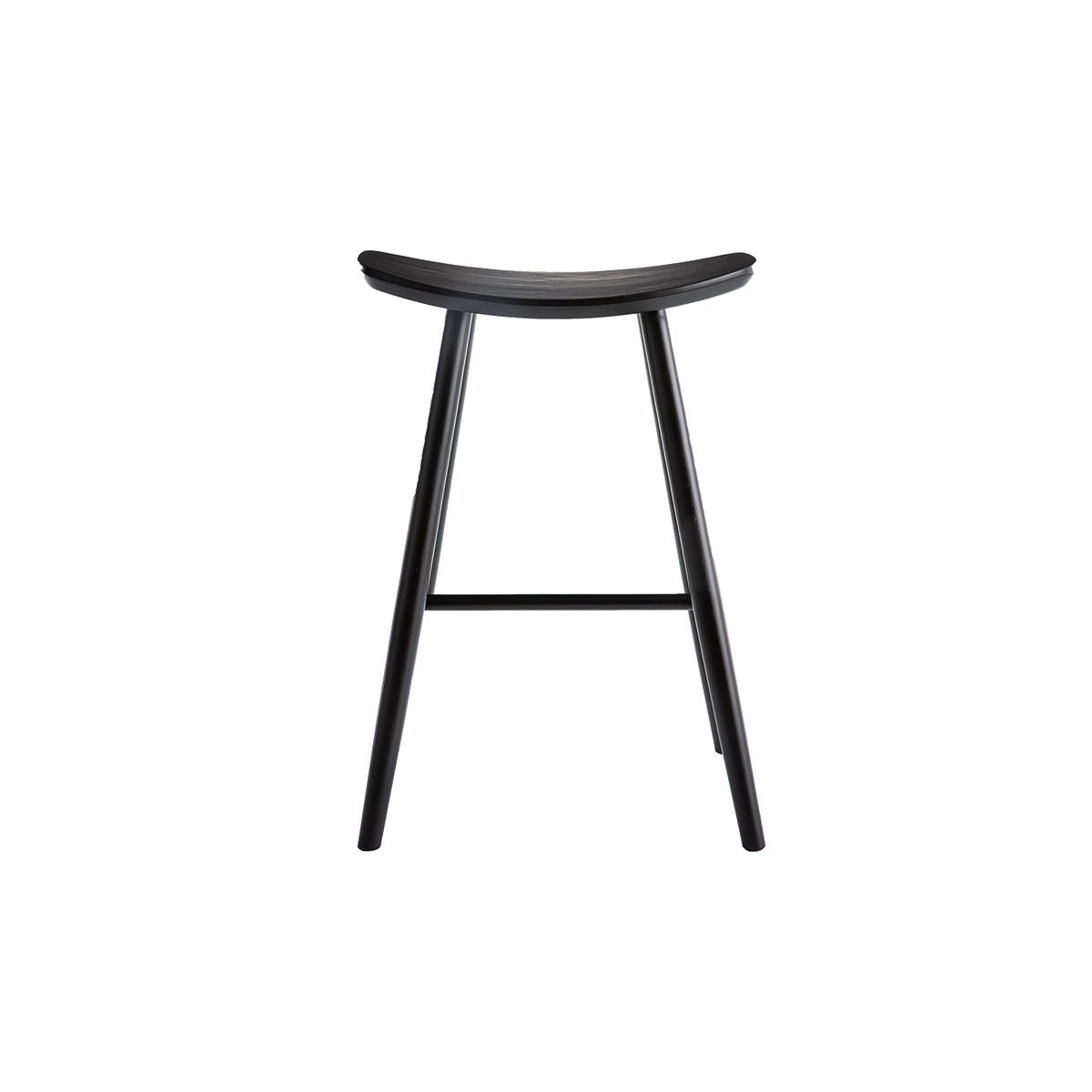 BARHOCKER Schwarz H65 cm 2er-Set DEMORY - Schwarz, Holz (35/68.5/47.5cm) - Miliboo