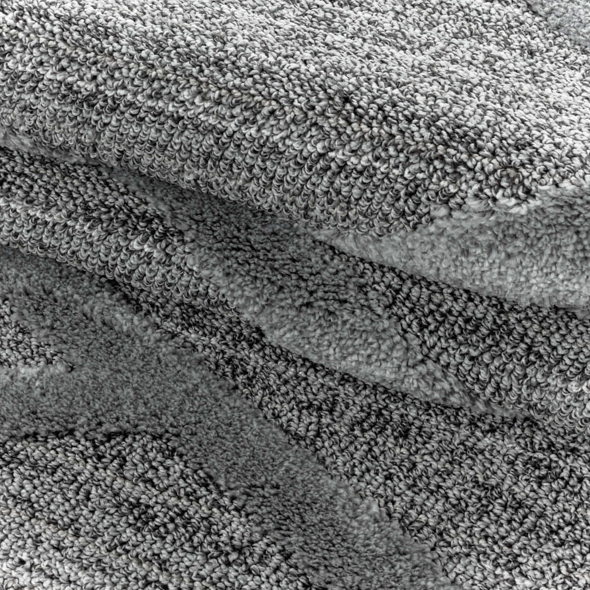 TEPPICH Hochflor Hoch-Tief Boho-Muster Polypropylen Wohnzimmer Grau Rechteckig 200x290 - Grau, Textil (200/290cm) - KADIMA DESIGN