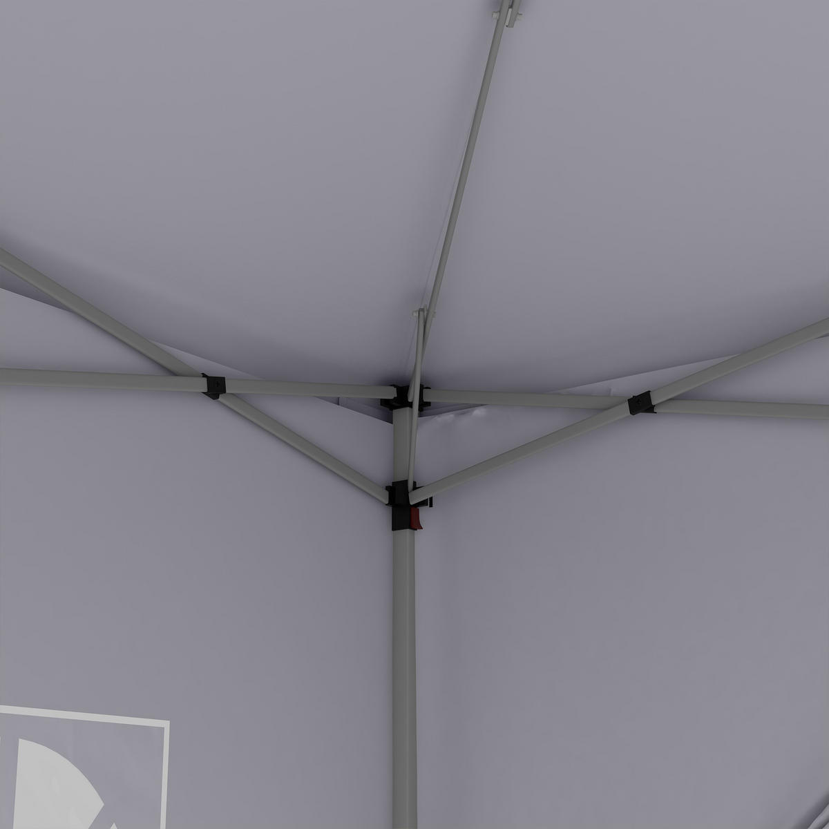 PAVILLONS aus Oxford-Gewebe 2,95x2,95x2,58 m in Weiß mit 4 Seitenwänden - Weiß, Textil (295/258/295cm) - Modfu