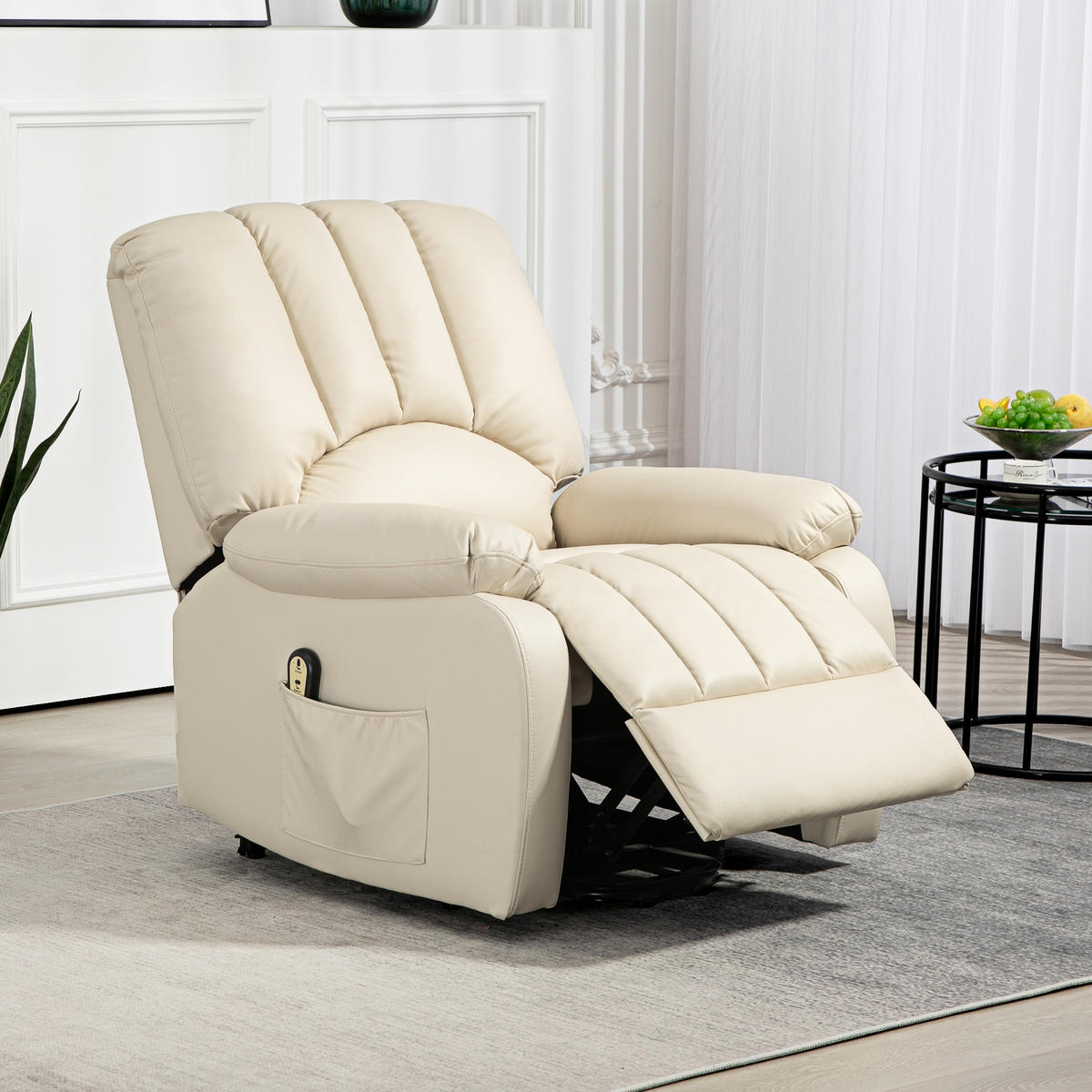RELAXSESSEL DE-15374 elektrisch verstellbar mit Aufstehhilfe Beige - Beige, Metall (92/102/86cm) - ComfortXL