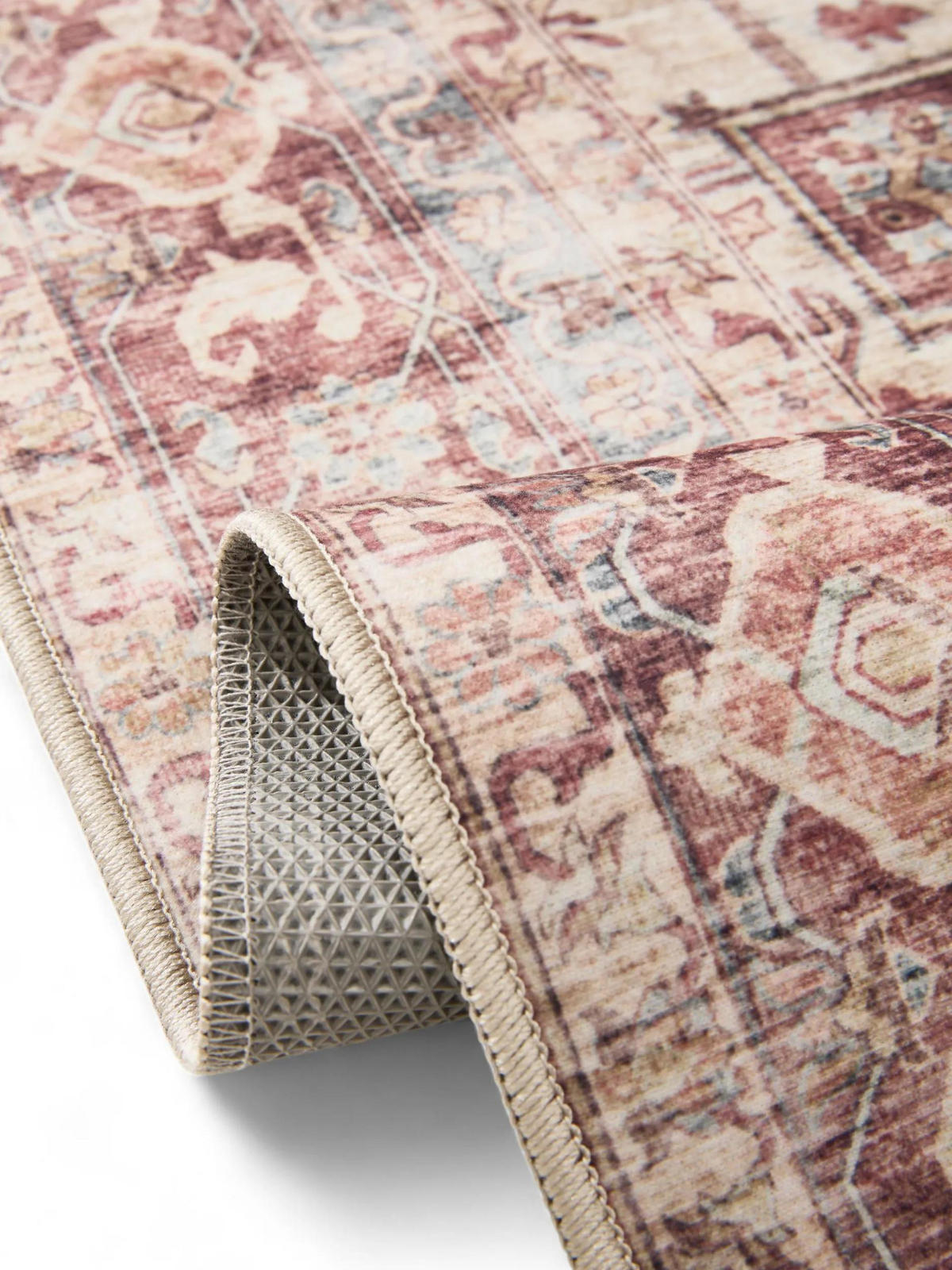 VINTAGE-TEPPICH George waschbar 160x230 cm - Pink/Multicolor, Kunststoff (160/230cm) - benuta