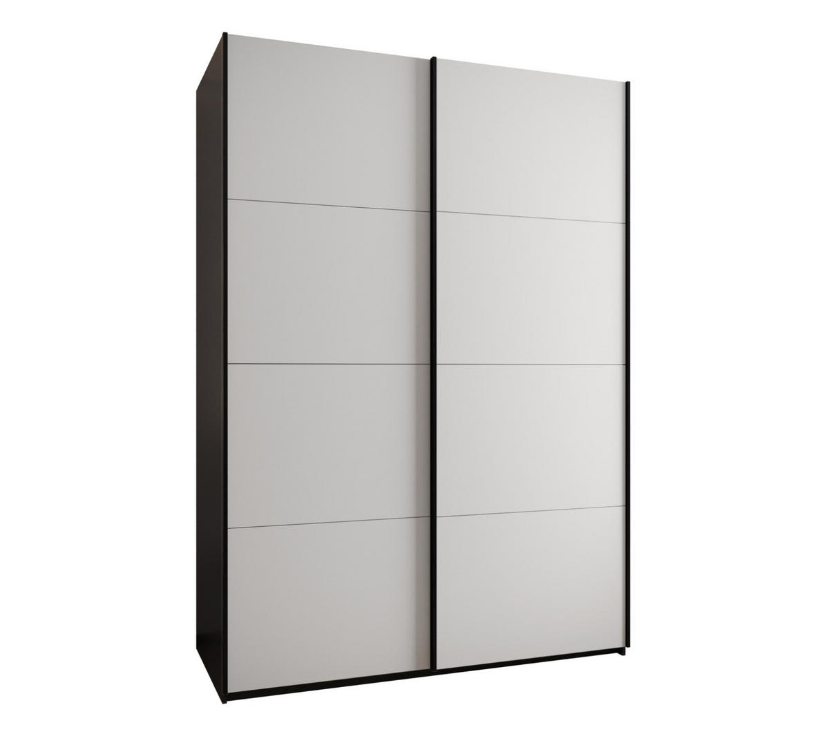 SCHWEBETÜRENSCHRANK 245,5/170/64 2-türig - Schwarz/Weiß, Holz/Metall (170/245/64cm) - Abiks Möbel