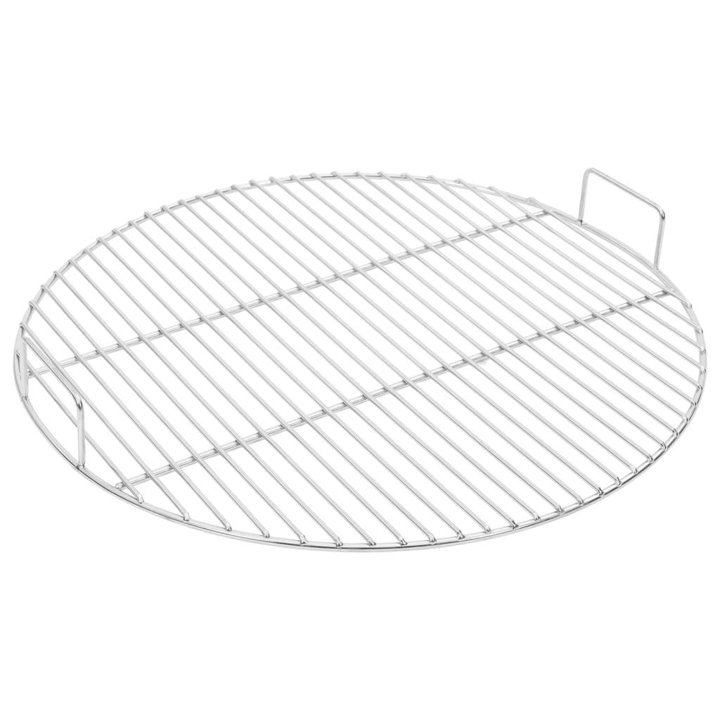 GRILLROST Mit Griffen Rund Ø54 Cm 304 Edelstahl - Silberfarben, Metall (54/54cm) - vidaXL