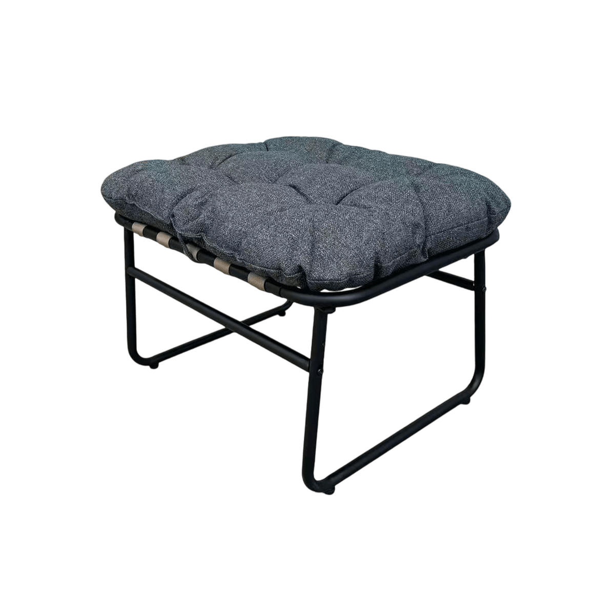 FUSSHOCKER Dunkelgrau 63/47/45 cm - Dunkelgrau, Metall (63/45/47cm) - Mobili Rebecca