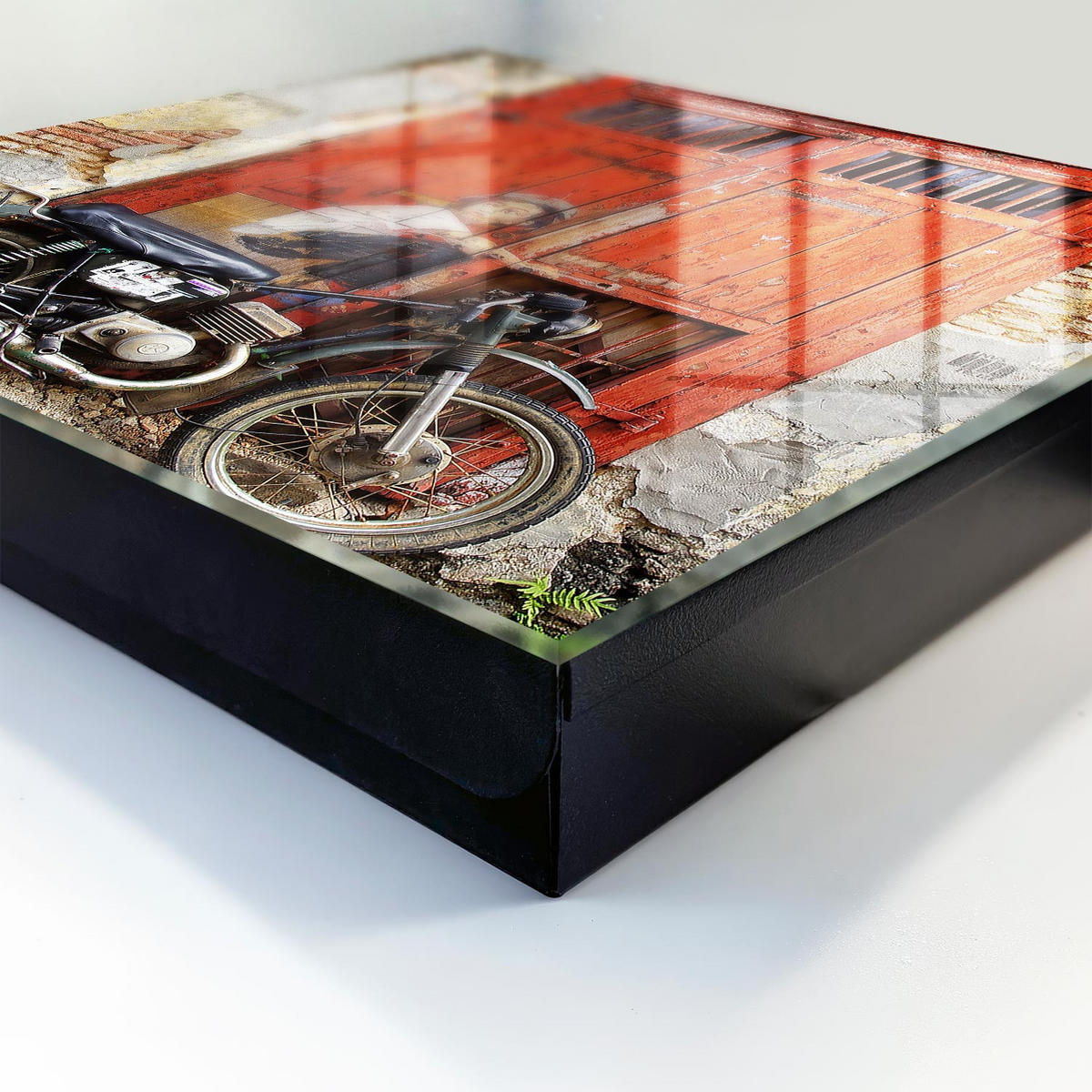 SCHLÜSSELBOX Schwarz 30x30 cm- Türöffnung nach rechts - Straßenkunst - Rot, Metall (30/30/5cm) - TULUP