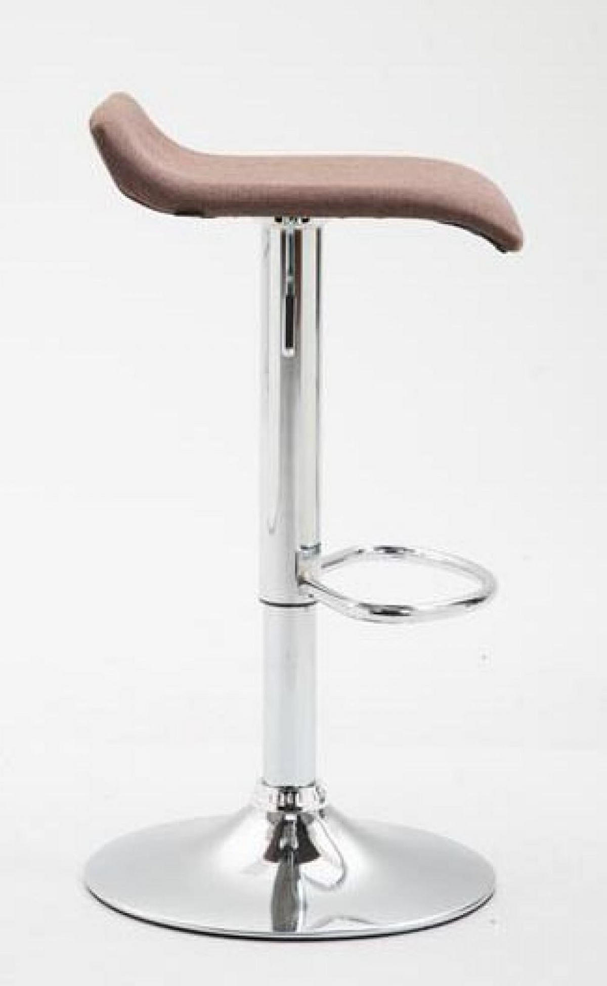 BARHOCKER 2er Set Stoff Braun - Chromfarben/Braun, Textil/Metall (36/63/39cm) - CLP