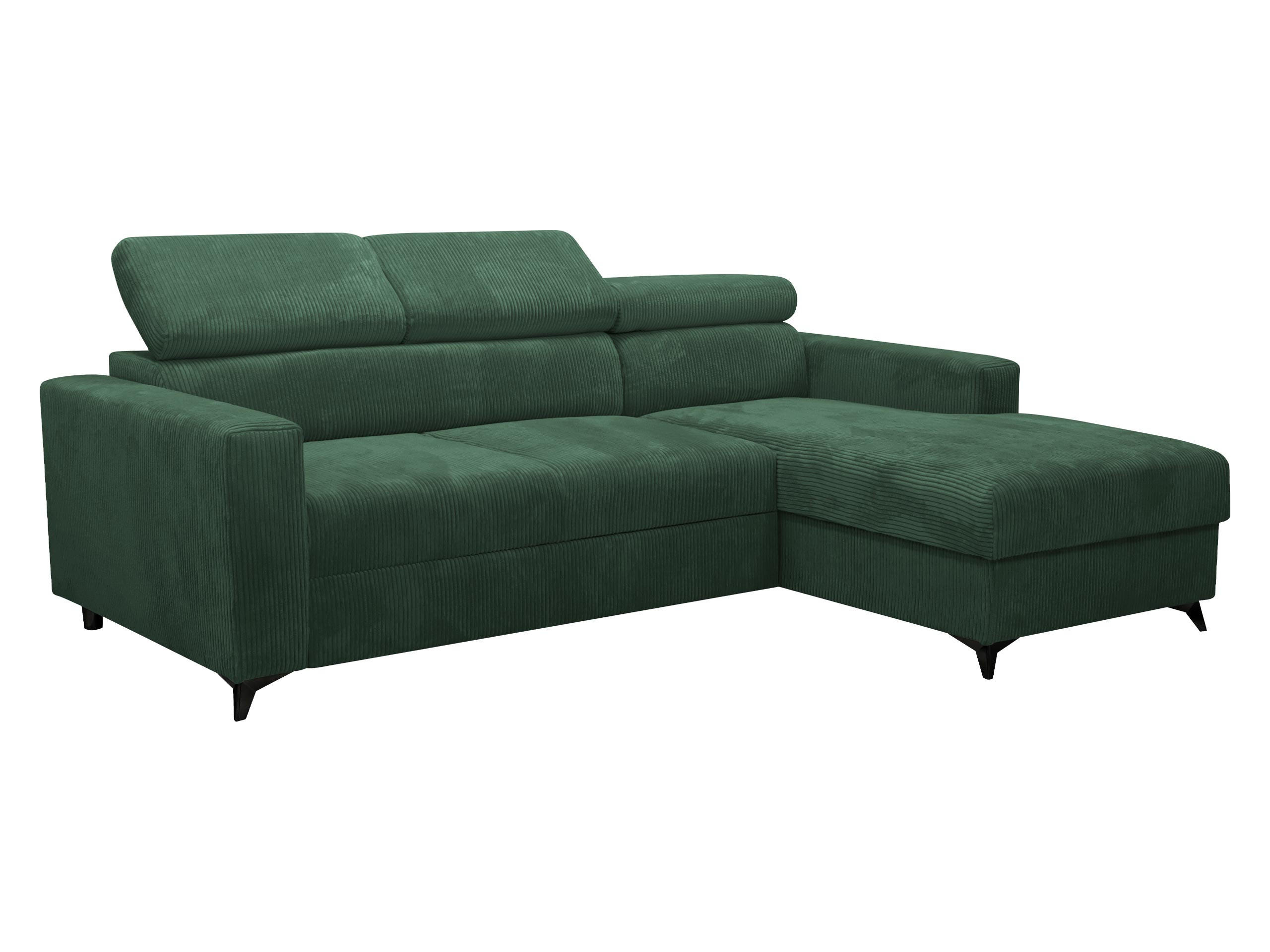 COLTAR Milano Premium Reiat, Dreapta 2R+LC - verde/negru, material textil/lemn (172/236cm) - MIRJAN24