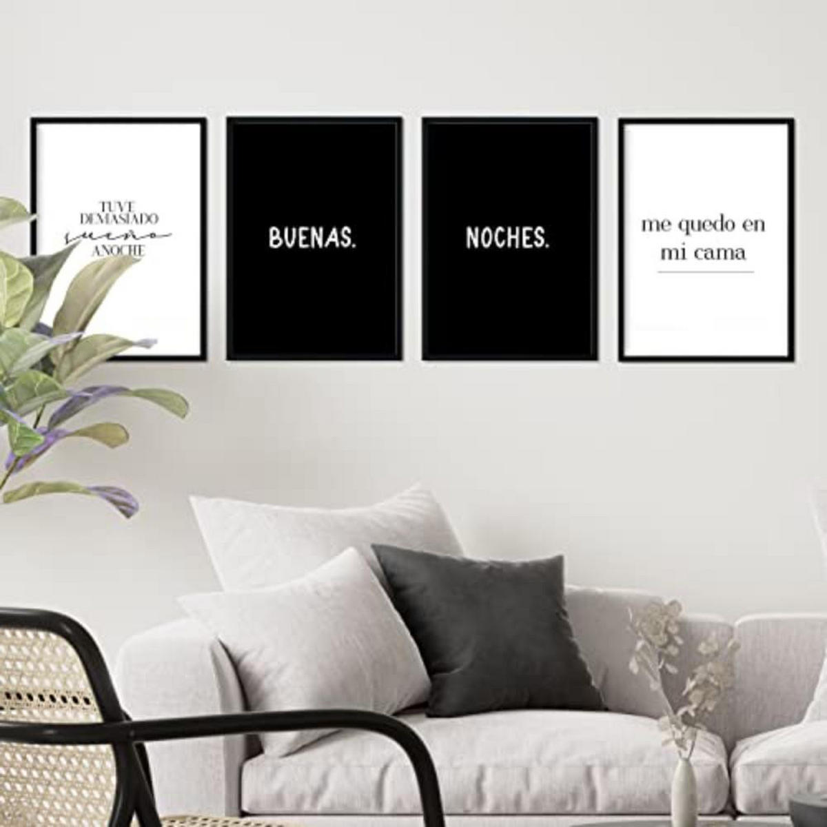 POSTER Set mit 4 Nacht TypografieStil A3 Rahmenlos - Klar, Papier (29.7/3cm) - Nacnic