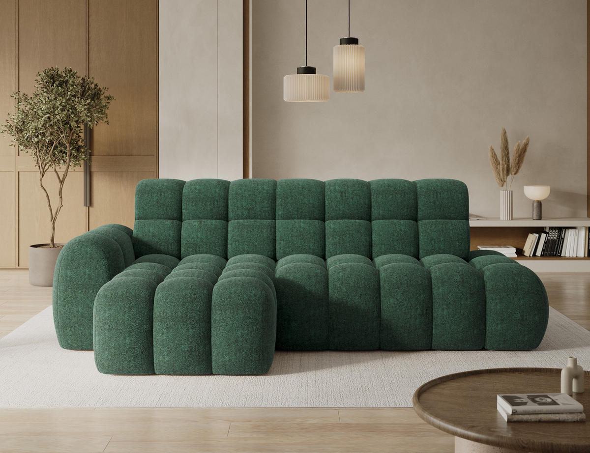 ECKSOFA Lorveno L - Grün (Amore 35) - Grün, Holzwerkstoff (283/165cm) - Möblo