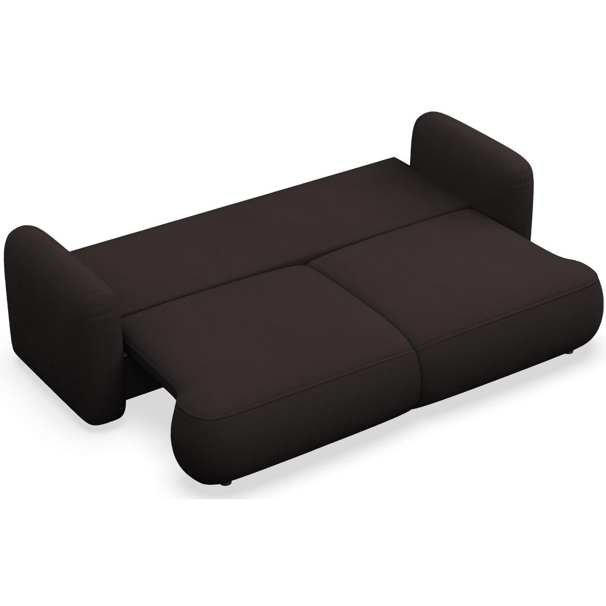 3-SITZER SCHLAFSOFA Tvoya Braun Chenille - Schwarz/Braun, Kunststoff/Textil (253/82/110cm) - Selsey