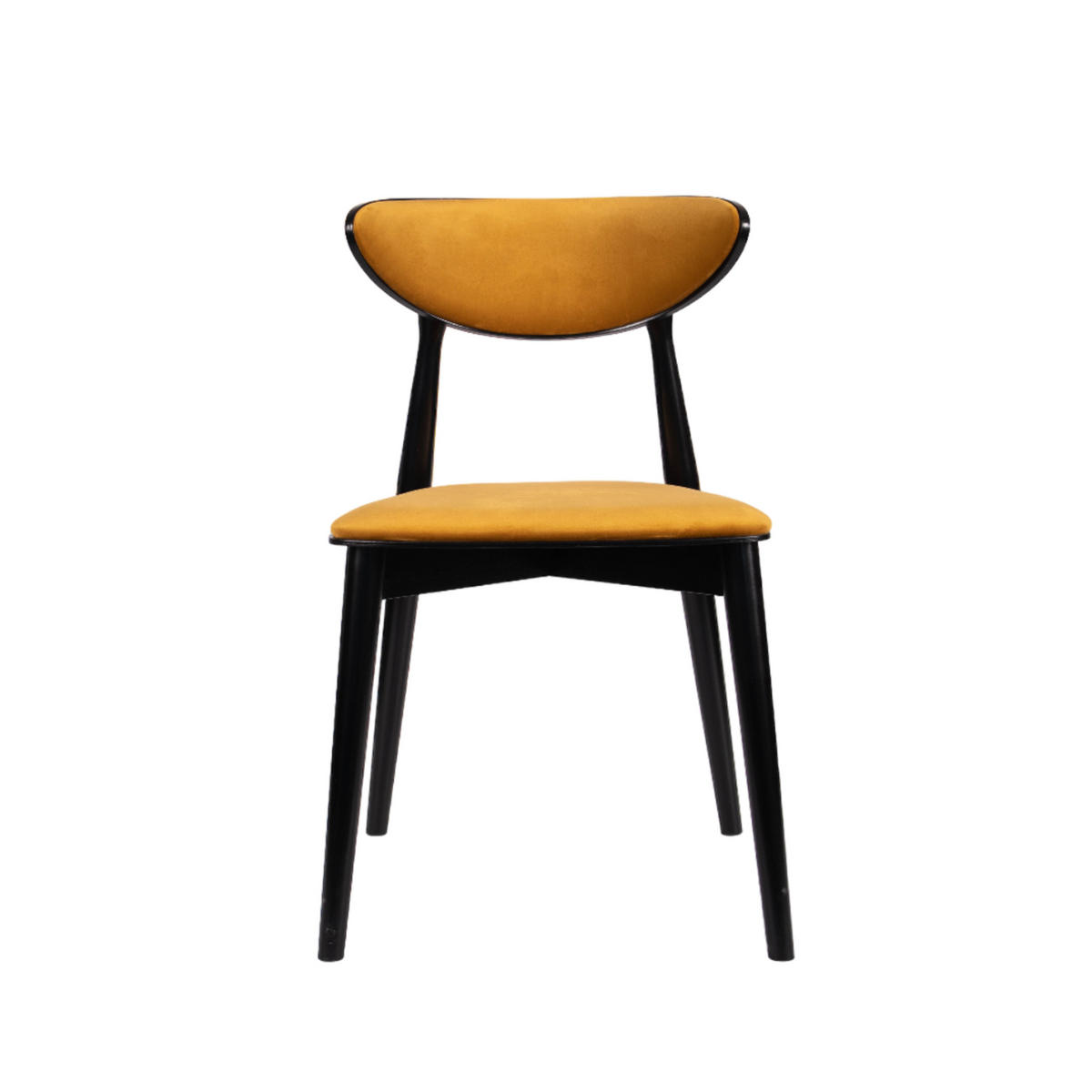 STUHL Ryga II 48 x 45 x 80 cm, mit gepolsterter Rückenlehne und Sitzfläche, gelb, schwarz - Gelb/Schwarz, Metall (48/80/45cm) - Margaret Hadas24
