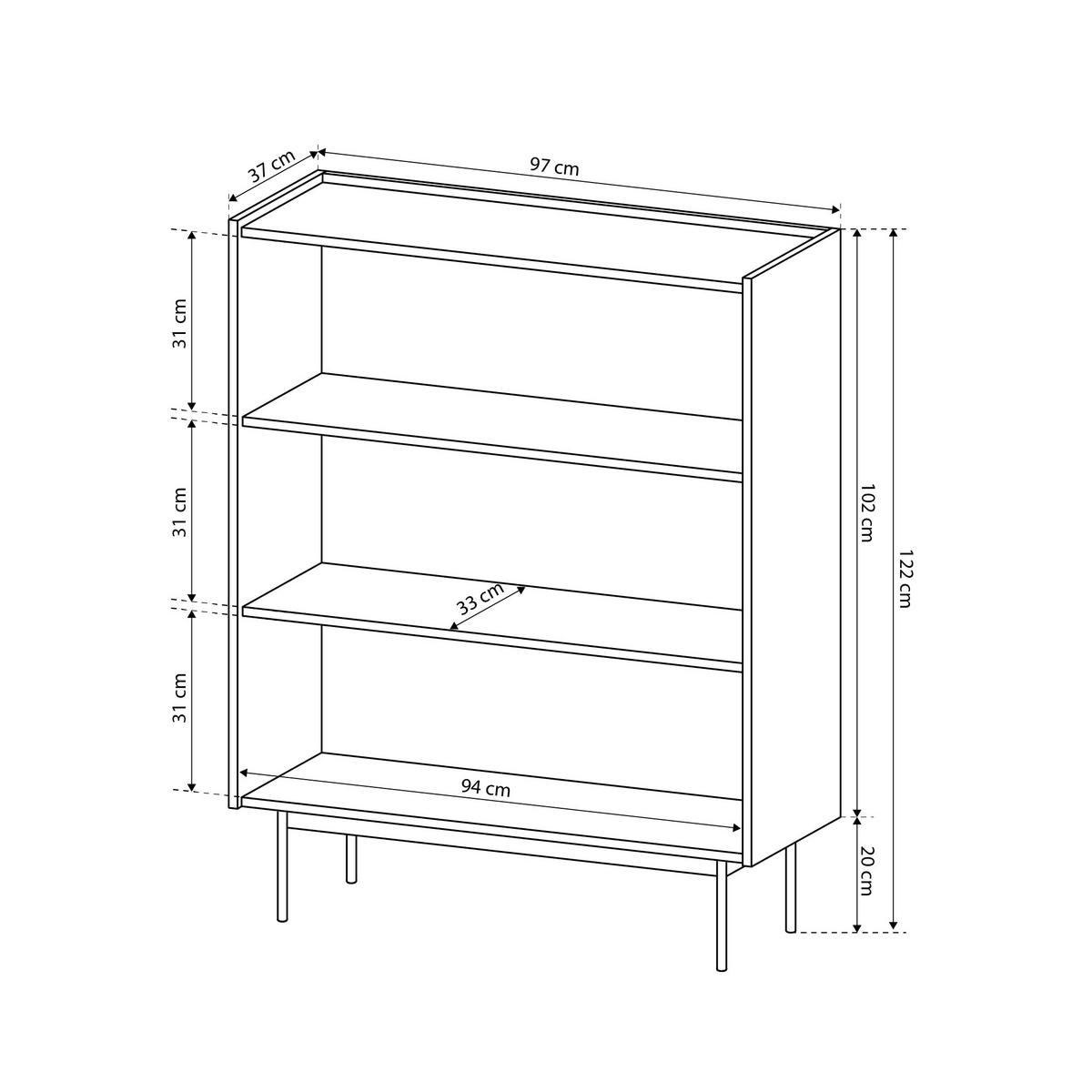 KOMMODE Bema Keramikrot - Rostfarben, Holzwerkstoff (97/122/37cm) - Pillovely