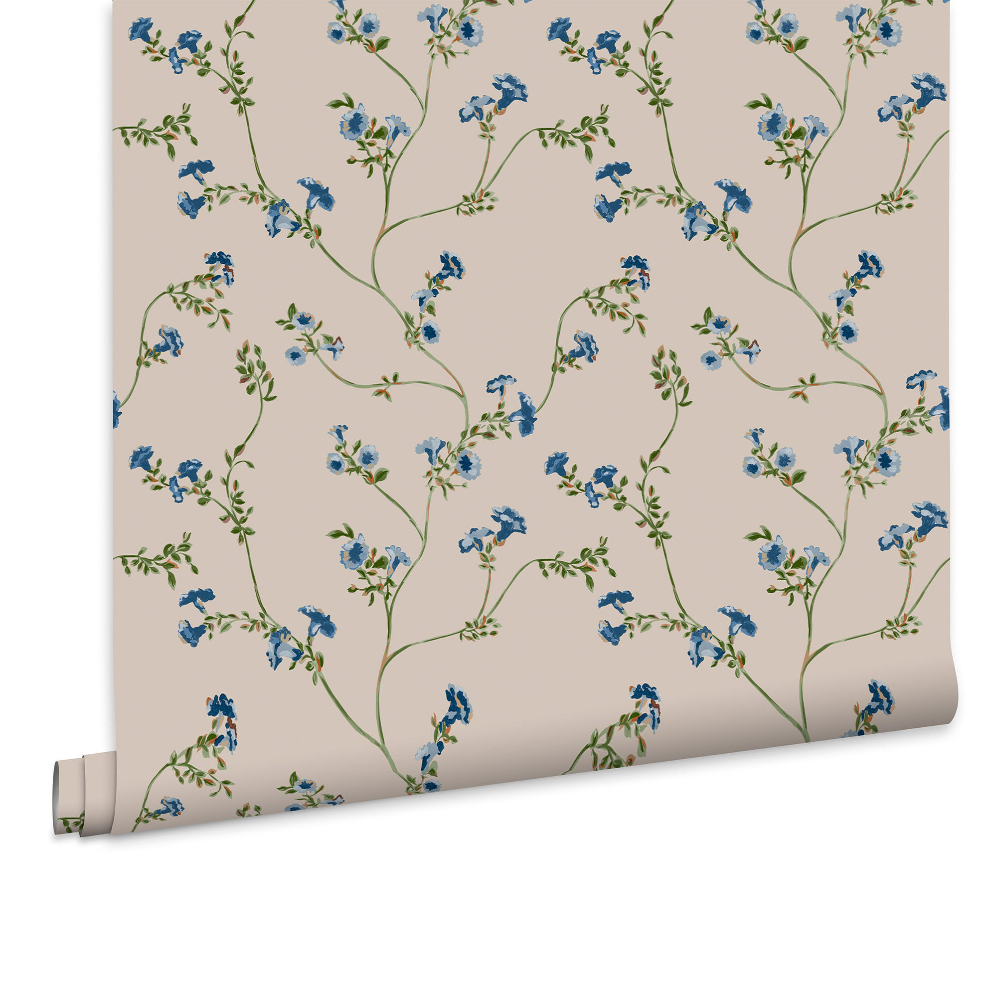 VLIESTAPETE Robey Cottage Blumen 1005x52cm - Blau, Papier/Kunststoff (52/1000cm) - Joules
