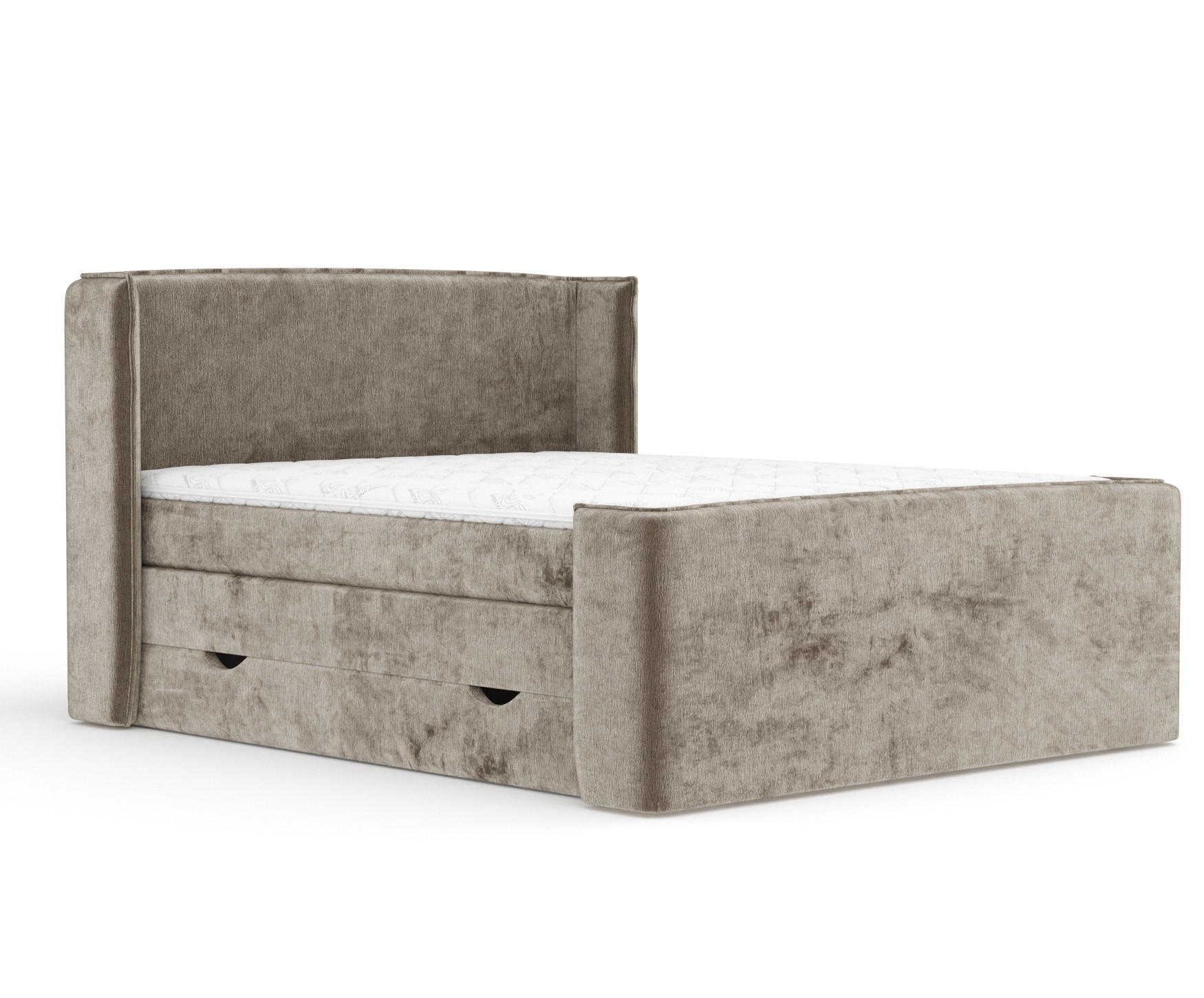 BOXSPRINGBETT Freeland Beige 140/200 cm mit Matratze und Topper - Beige/Schwarz, Holz/Holzwerkstoff (140/200cm) - Maison de Reve