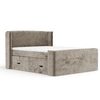 BOXSPRINGBETT Freeland Beige 140/200 cm mit Matratze und Topper - Beige/Schwarz, Holz/Holzwerkstoff (140/200cm) - Maison de Reve
