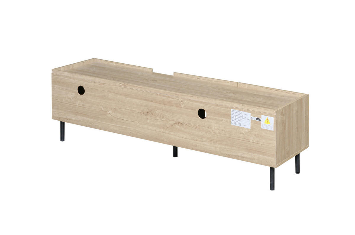 TV-LOWBOARD 160/40/47 cm mit 3 Türen und Kabeldurchlass in Natur - Hellbraun, Holzwerkstoff (160/47/40cm) - BEAOK