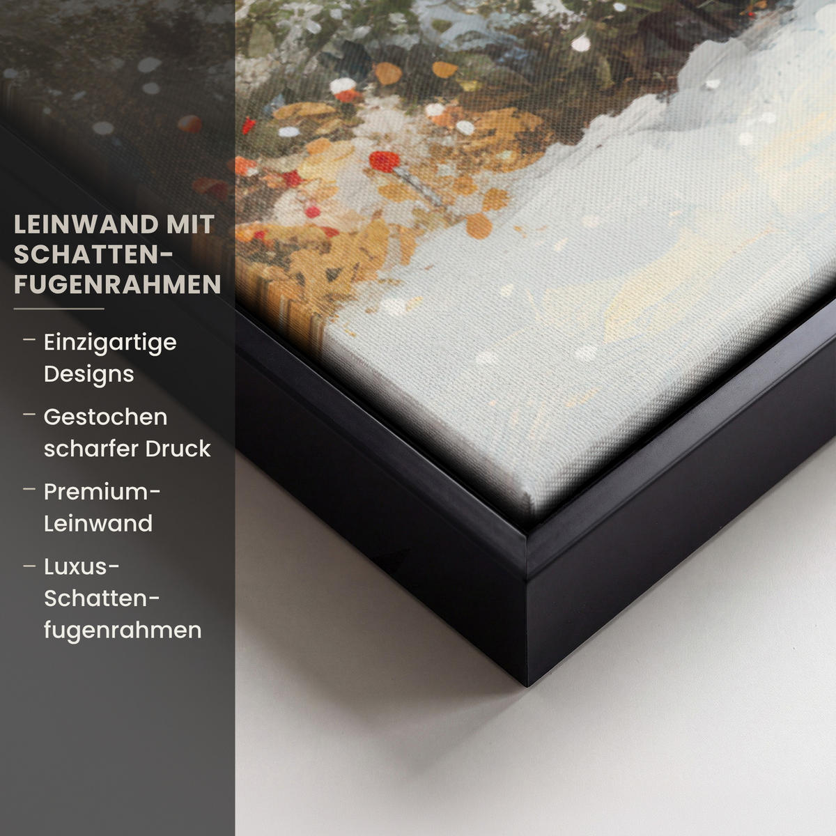 LEINWAND Bilder mit Rahmen - Weihnachten - Zuhause - Winter - Schnee - 100x70 - Creme, Textil (100/70cm) - MuchoWow