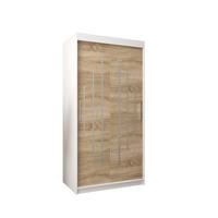 SCHWEBETÜRENSCHRANK 200/100/62 2-türig - Silberfarben/Weiß, Holz/Kunststoff (100/200/62cm) - Abiks Möbel