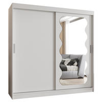 SCHWEBETÜRENSCHRANK 200/200/62 2-türig - Silberfarben/Weiß, Holz (200/200/62cm) - MÖBEL KRYSPOL