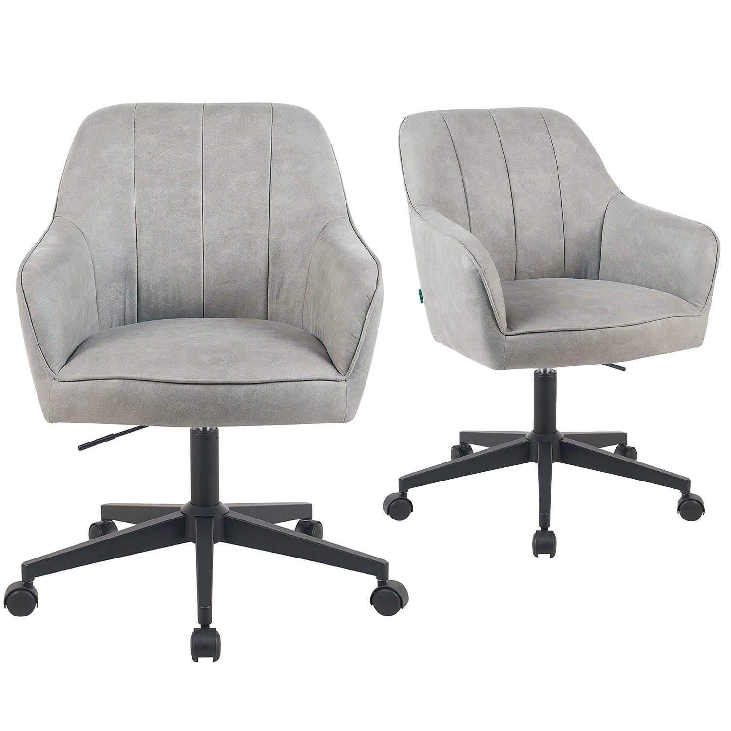 BÜROSTUHL Mika-Nika - Hellgrau/Schwarz, Textil/Metall (60/84/65cm) - DUBI Möbel