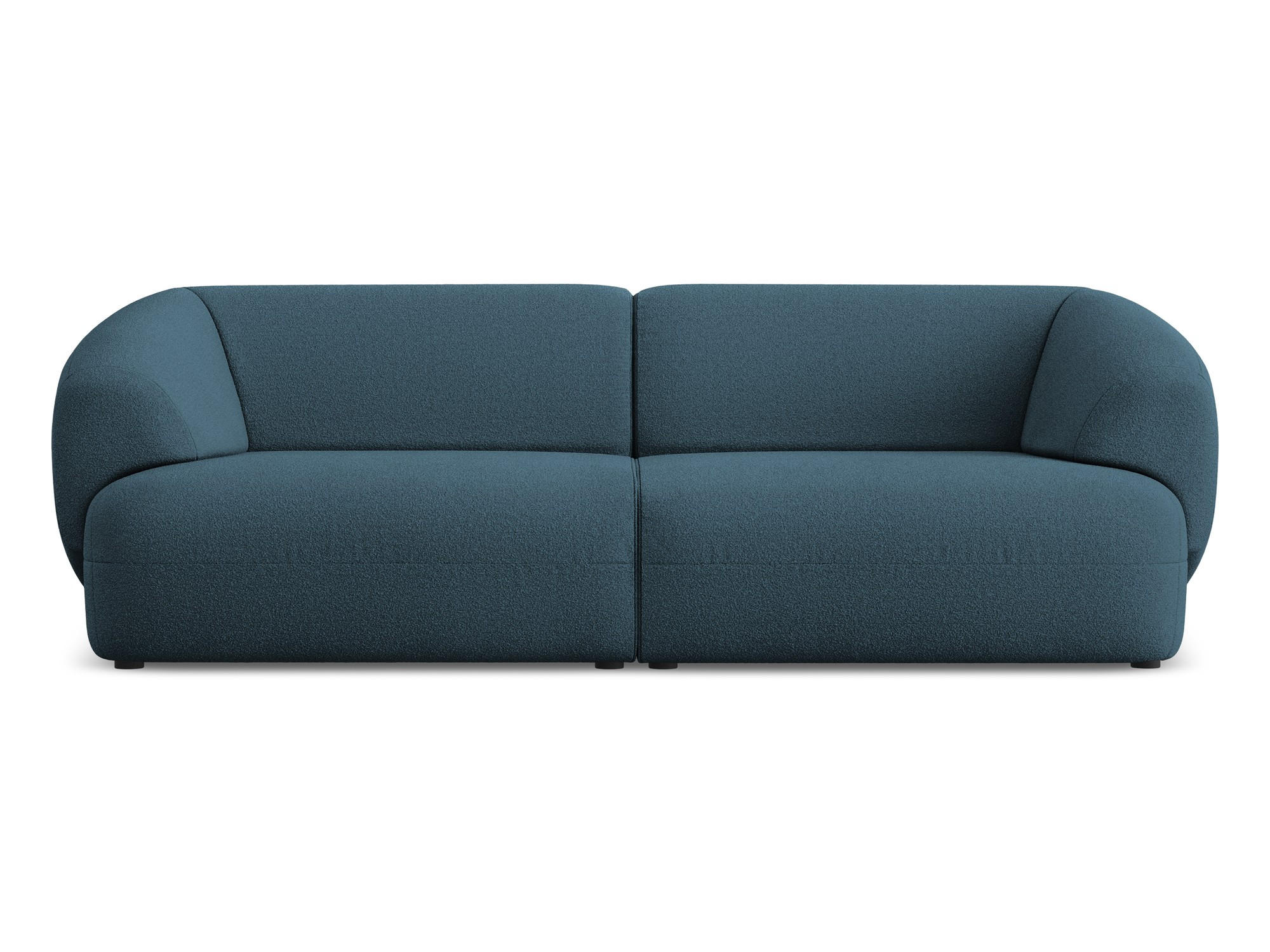 4-SITZER-SOFA Bouclé Stoff Blau - Blau/Schwarz, Kunststoff/Textil (232/81/98cm) - Makamii