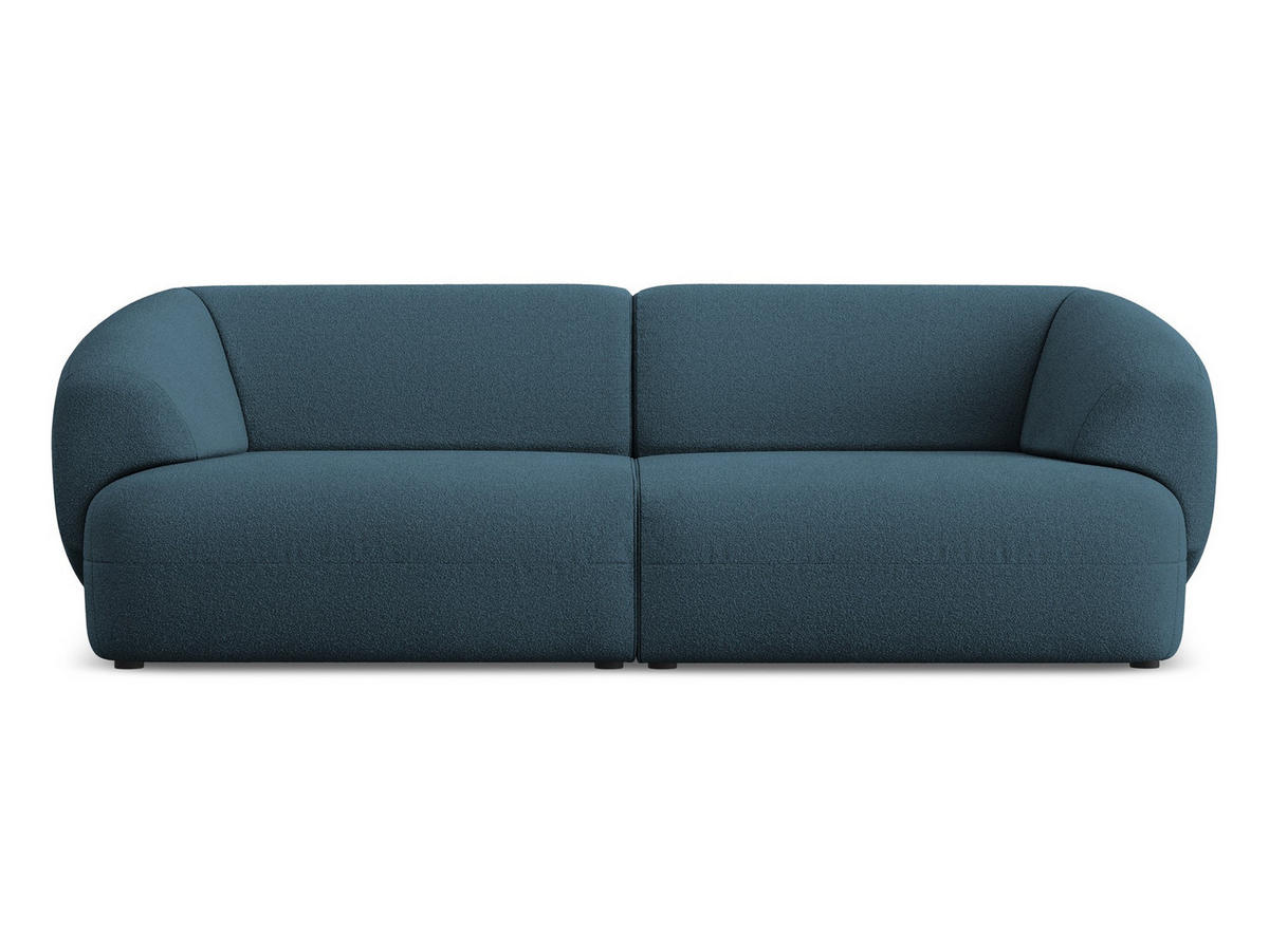 4-SITZER-SOFA Bouclé Stoff Blau - Blau/Schwarz, Kunststoff/Textil (232/81/98cm) - Makamii