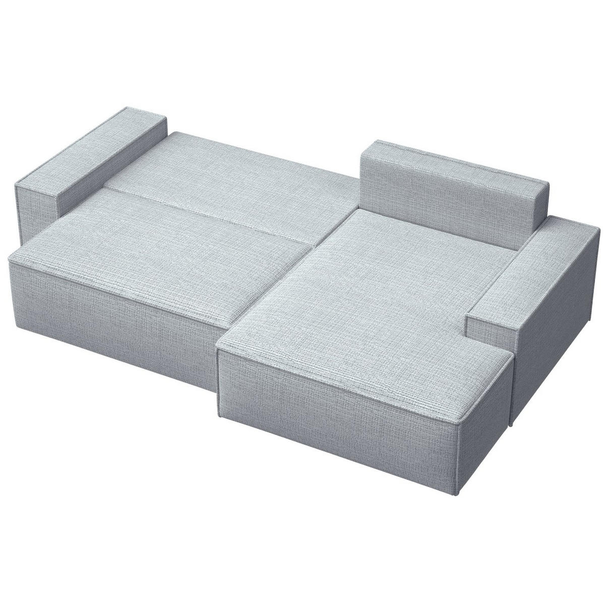 ECKSOFA Farese New Hellgrau Chenille - Hellgrau/Schwarz, Kunststoff/Textil (267/167cm) - Selsey