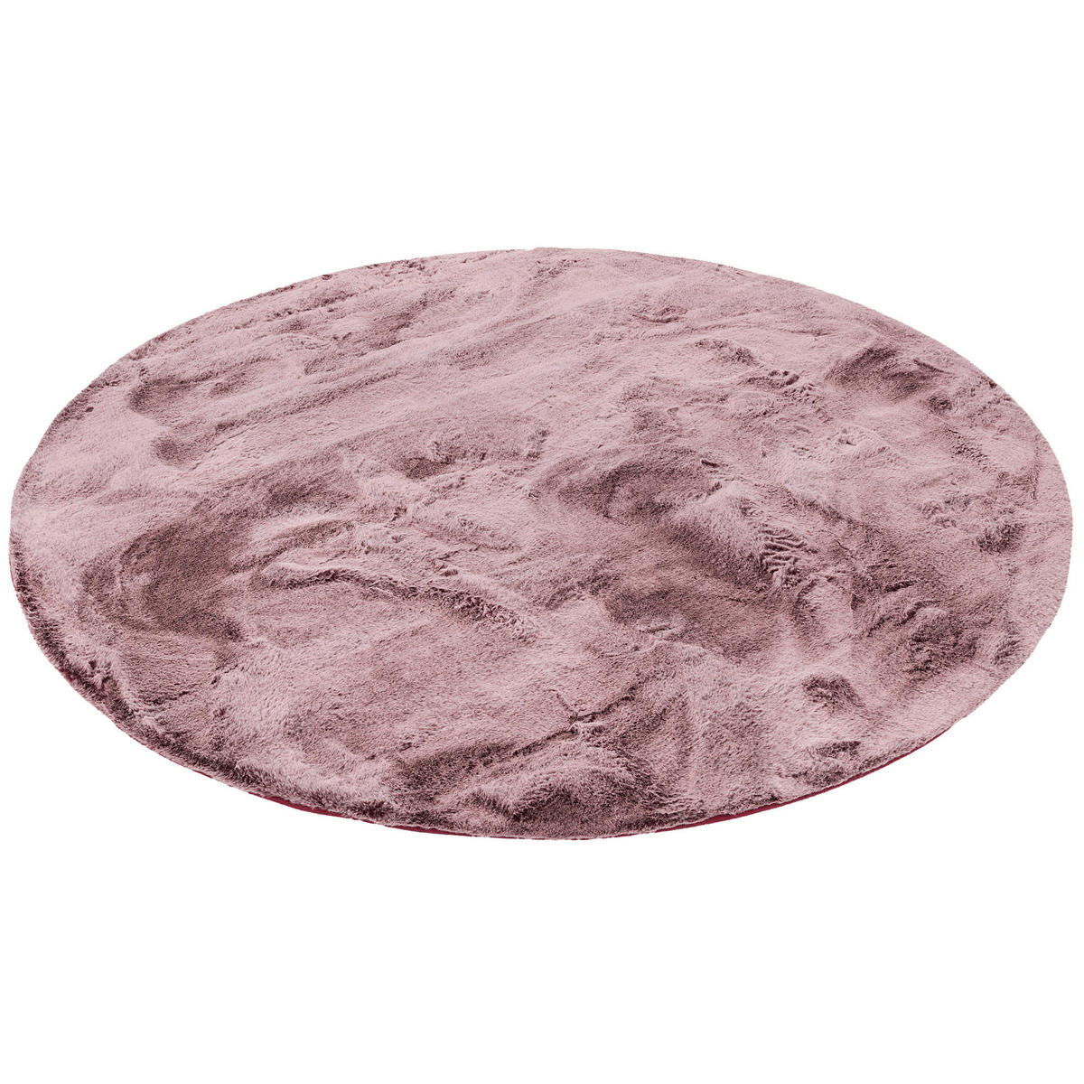 FELLTEPPICH LUXUS SUPER SOFT PLUSH RUND - Beere, Textil (120/120cm) - Pergamon