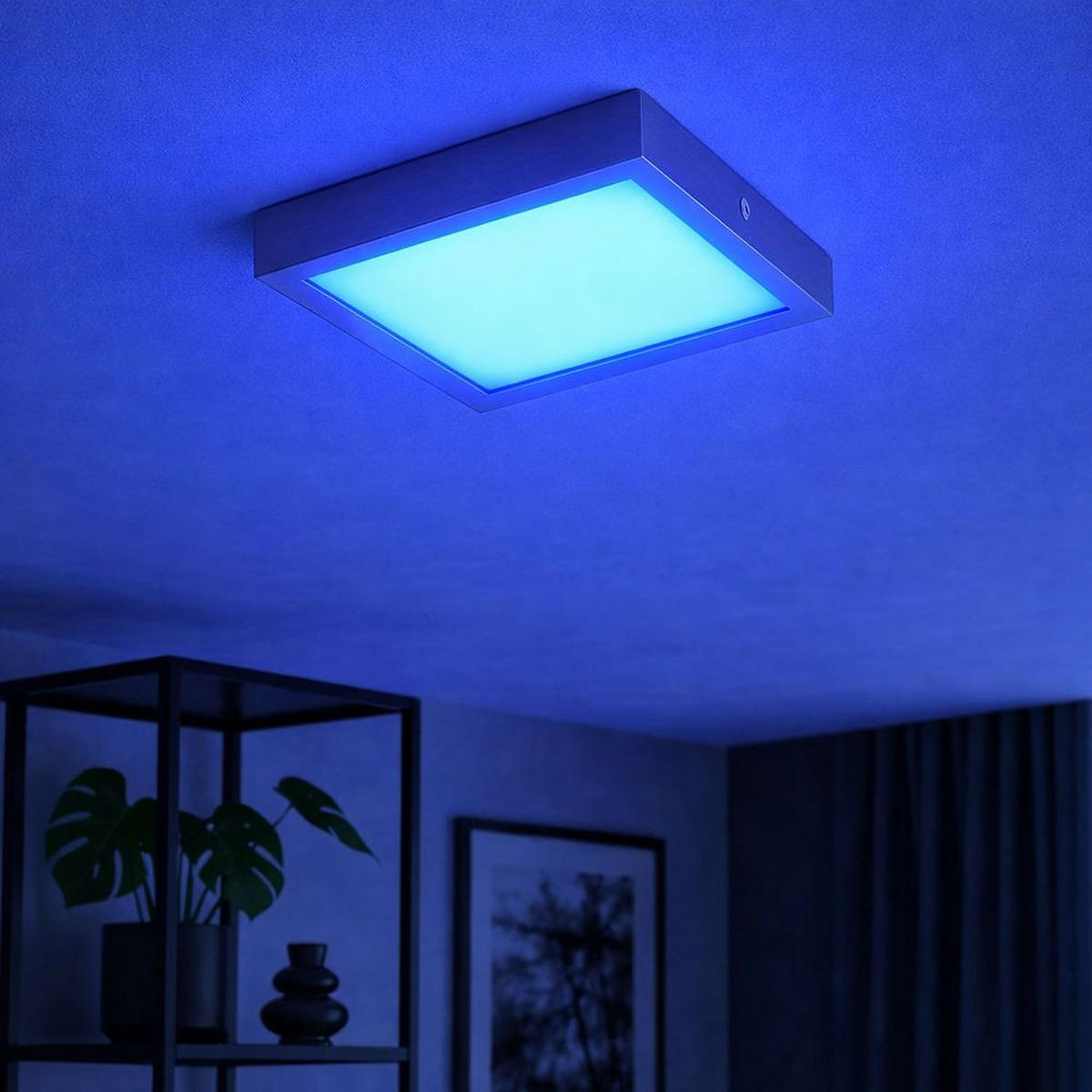 LED DECKENLEUCHTE Metall Silber - Silberfarben, Metall (22.5/22.5/3.5cm)