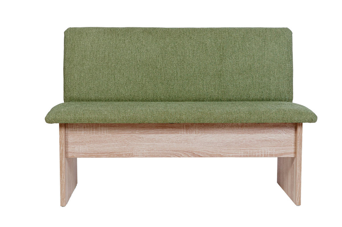 ECKBANK Die Vielseitige - Grün/Sonoma Eiche, Holzwerkstoff/Textil (145/185cm) - Kundler Home