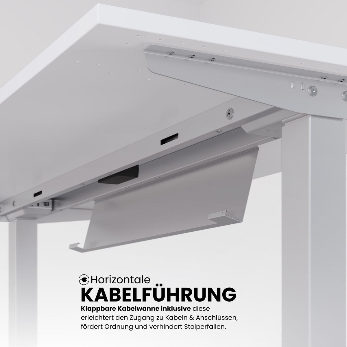 SCHREIBTISCH elektrisch XMST 100/200/74 cm in Eichefarben/Silberfarben - Eichefarben/Silberfarben, Holzwerkstoff (100/200/74cm) - bümö