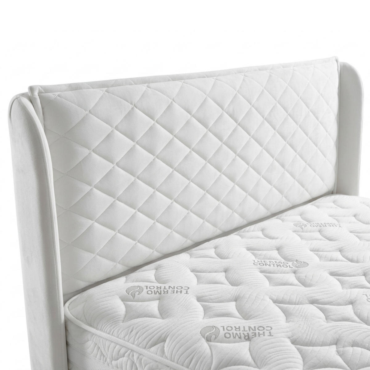 BOXSPRINGBETT Bambi Bett mit Matratze Thermo Control Weiß 180x200 - Weiß, Holz/Metall (180/200cm) - Bambi
