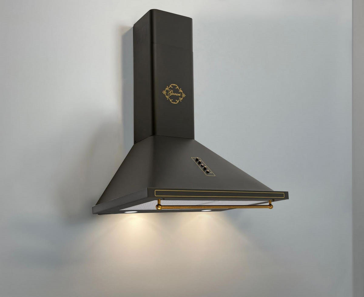 DUNSTABZUGSHAUBE GCH 975 Bl 6 + Umluftset, 60 cm Schwarz - Schwarz, Metall (60/104/50cm) - Gurari