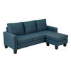 SOFA 3-Sitzer, Blau - Blau, Textil (128/85/192cm) - Oviala