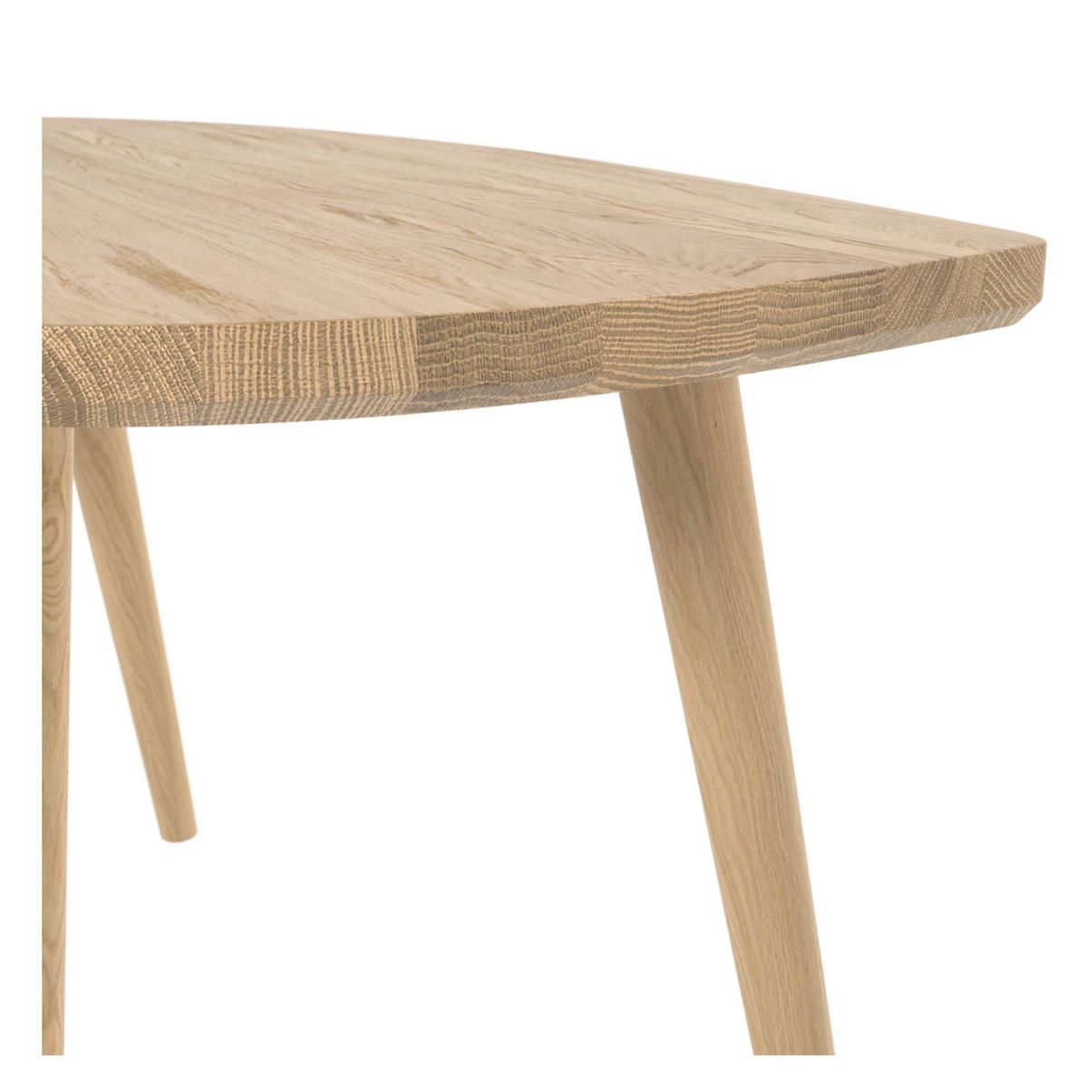 COUCHTISCH Tröpfchen P3, Massivholz, Eiche, tropfenförmige Platte, 100 cm - Eichefarben, Eichenholz/Holz (62.2/100/50cm) - Onemarket